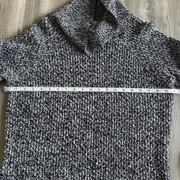 Bass black white pullover sweater Dress Cowl neck cotton blend  Size Large - Picture 6 of 8